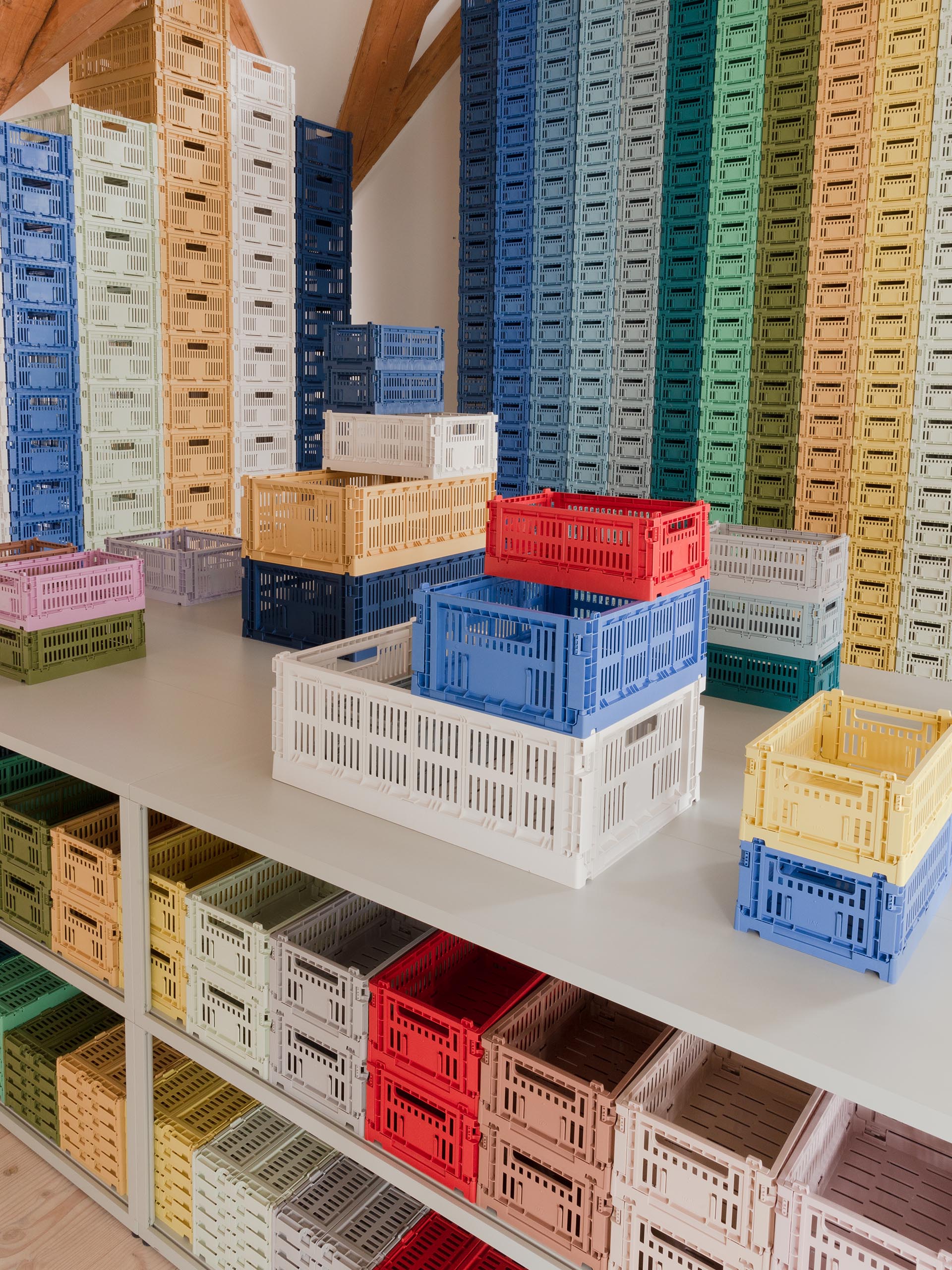 PANIER COLOUR CRATE S POLYPROPYLENE RECYCLE BLEU CIEL - Hay -  Sky , Home design Bensimon