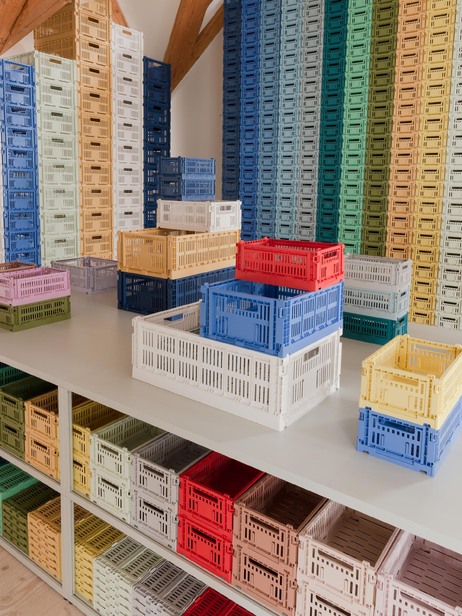 PANIER COLOUR CRATE S POLYPROPYLENE RECYCLE BLEU CIEL - Hay -  Sky , Home design Bensimon