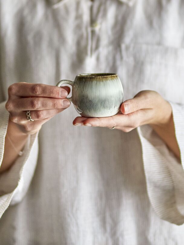Tasse à expresso en grès Paula - Bloomingville - Grey , Home design Bensimon