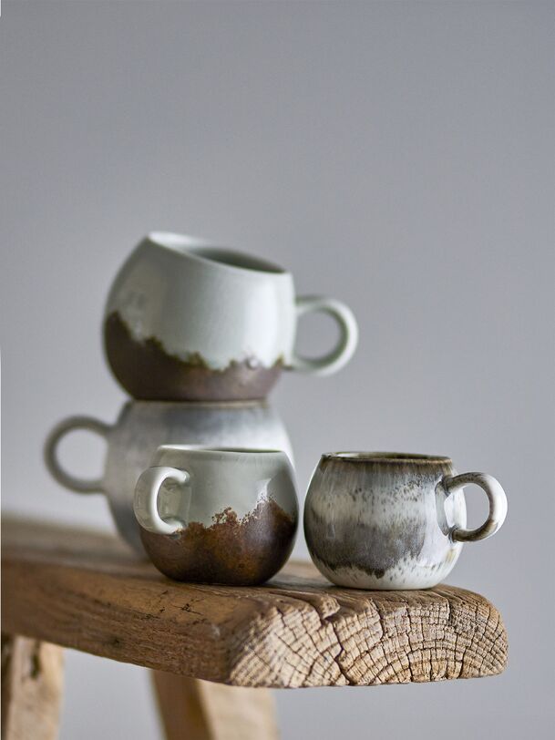 Tasse à expresso en grès Paula - Bloomingville - Grey , Home design Bensimon