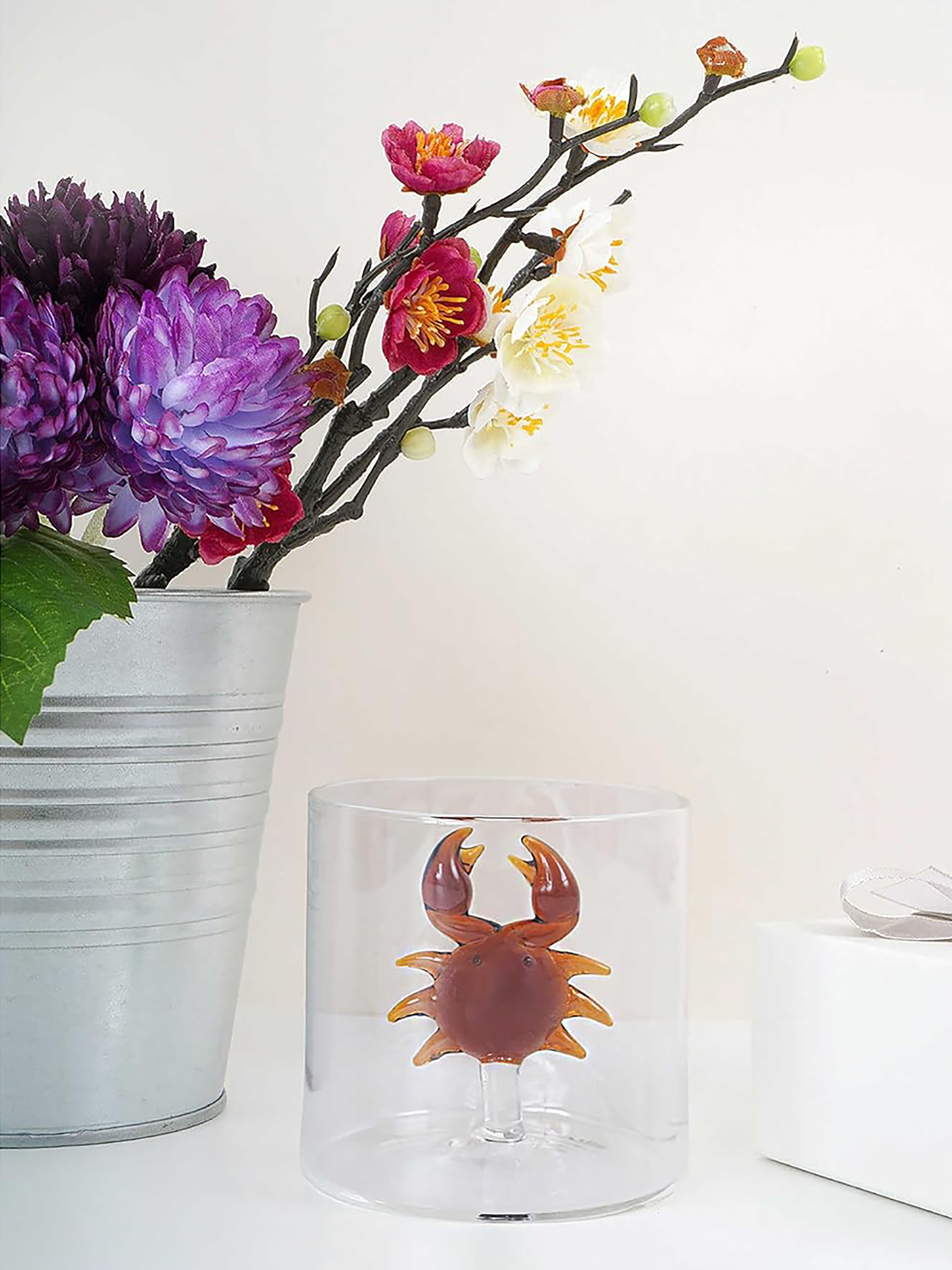 VERRE FIGURINE CRABE - WD Lifestyle EasyLife -  Amber , Home design Bensimon