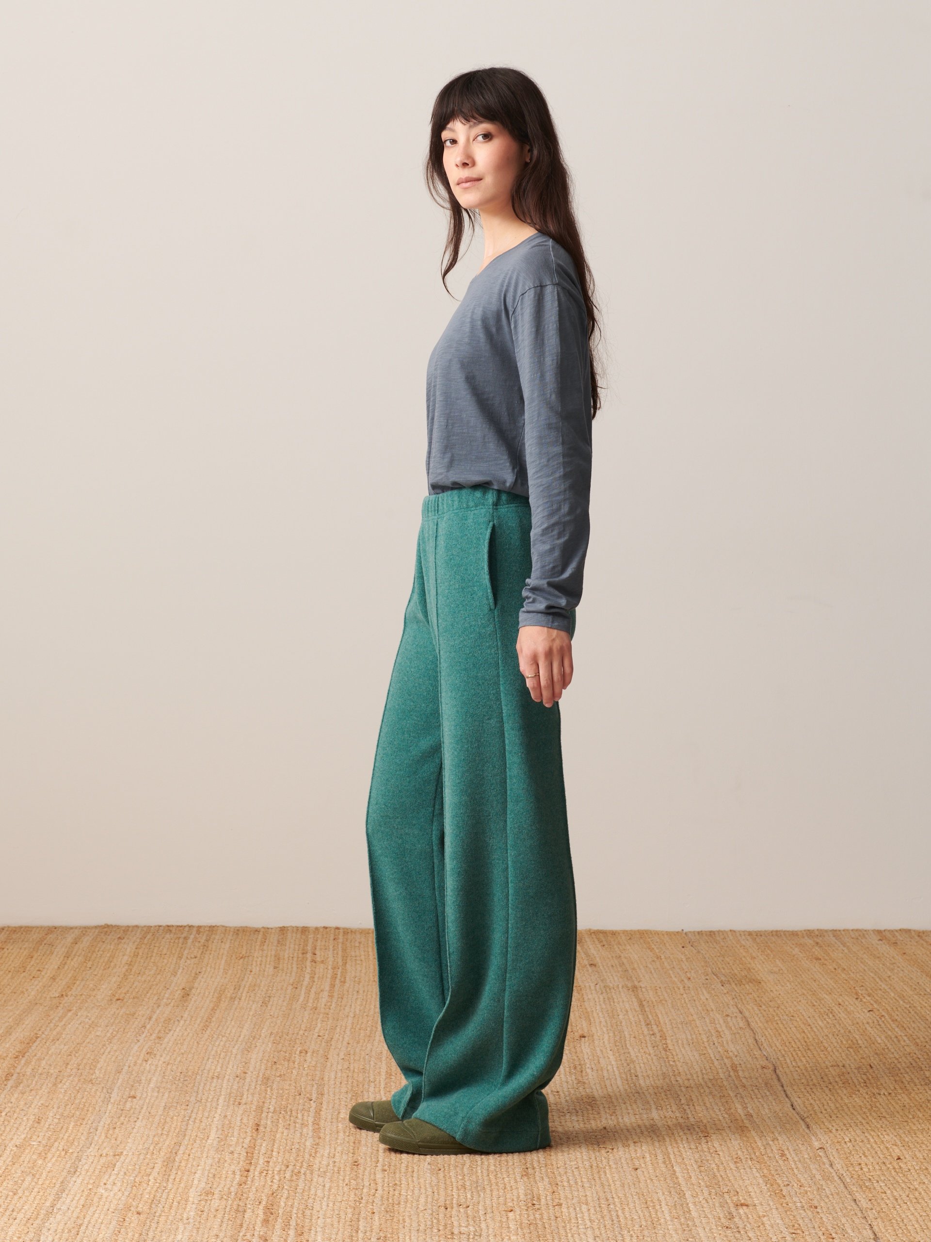 LUCKYLON PANTS -  Blue green , Ready-to-wear Bensimon
