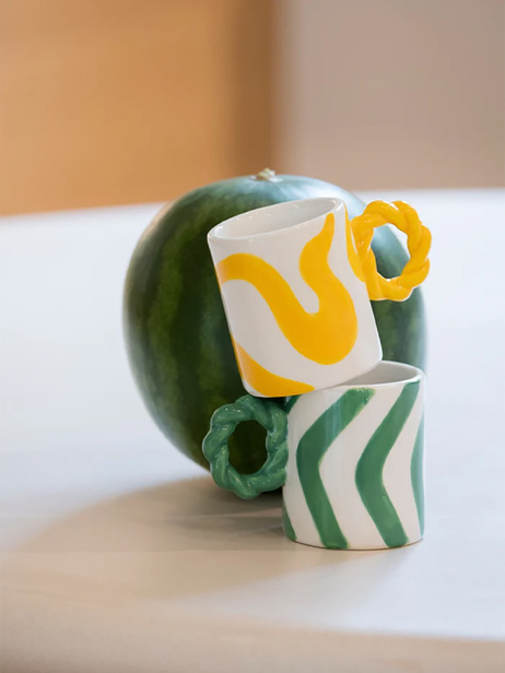 SET DE 2 TASSES ESPRESSO ROSARIO - Que Rico / Optiplast -  Green , Home design Bensimon