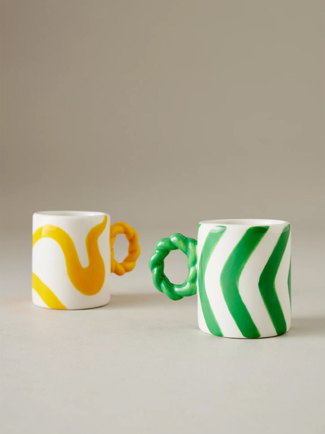 SET DE 2 TASSES ESPRESSO ROSARIO - Que Rico / Optiplast -  Green , Home design Bensimon