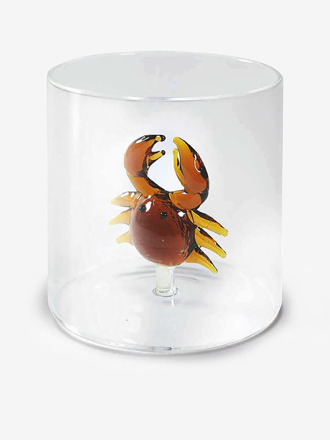 VERRE FIGURINE CRABE - WD Lifestyle EasyLife -  Amber , Home design Bensimon