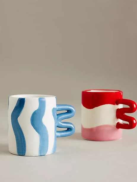 SET DE 2 TASSES ESPRESSO AURORA - Que Rico / Optiplast -  Blue , Home design Bensimon