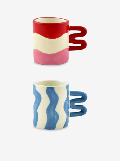 SET DE 2 TASSES ESPRESSO AURORA - Que Rico / Optiplast -  Blue , Home design Bensimon