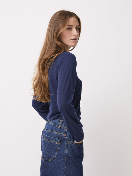 T-SHIRT HARRIS ML -  Bleu nuit , Ready-to-wear Bensimon