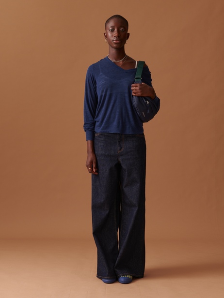 T-SHIRT HARRIS ML -  Bleu nuit , Ready-to-wear Bensimon