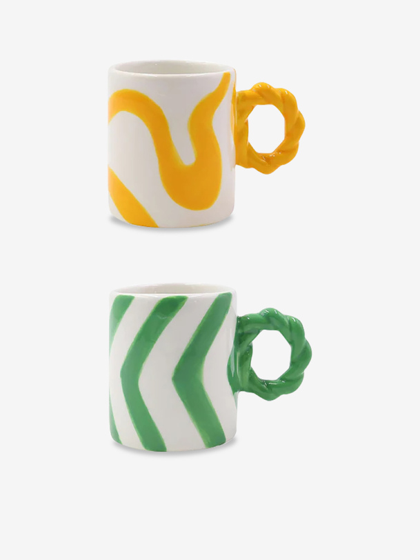 SET DE 2 TASSES ESPRESSO ROSARIO - Que Rico / Optiplast -  Green , Home design Bensimon