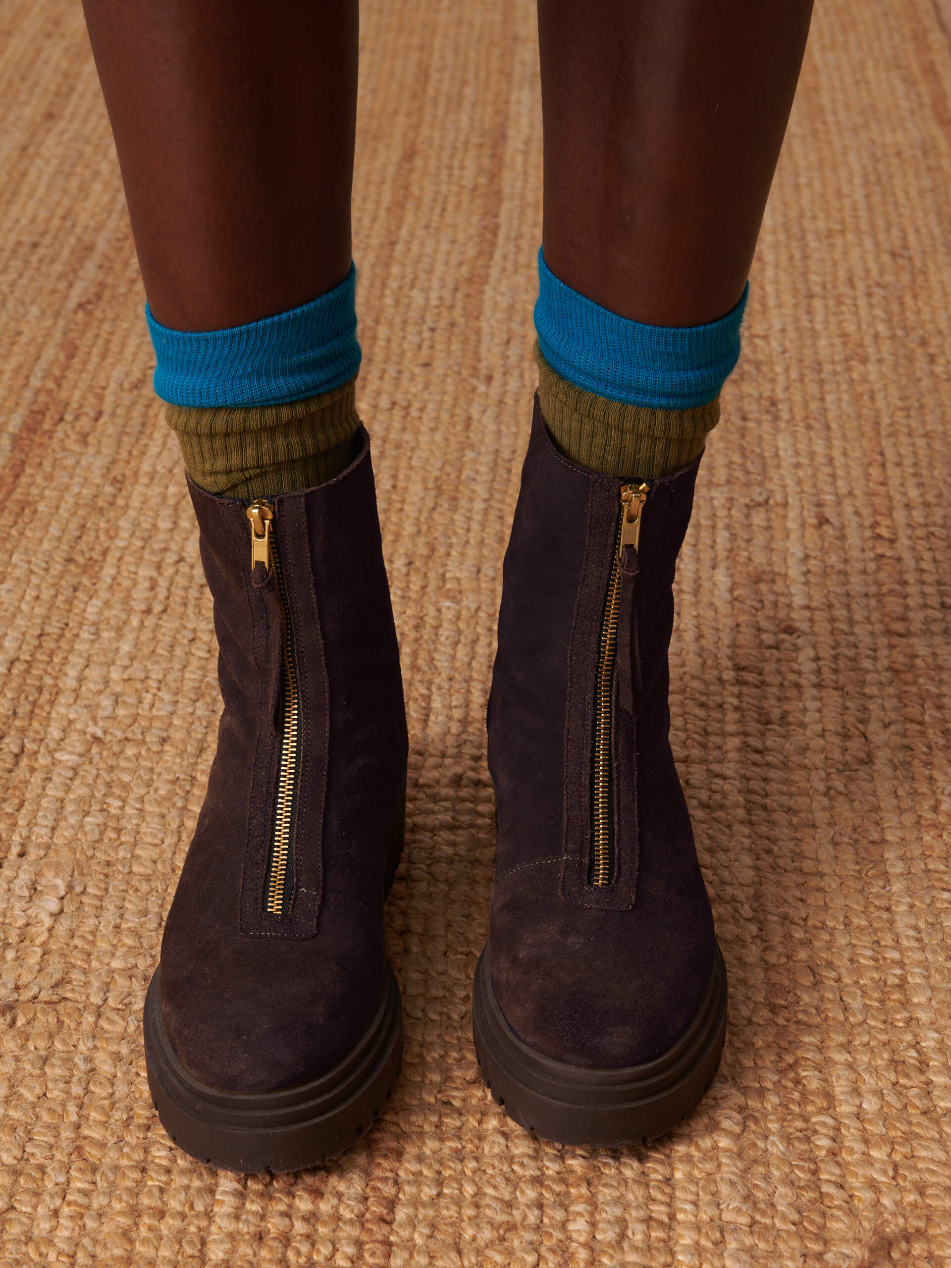 Women's zipped Chelsea boots - Chocolate , Tennis & Shoes Bensimon