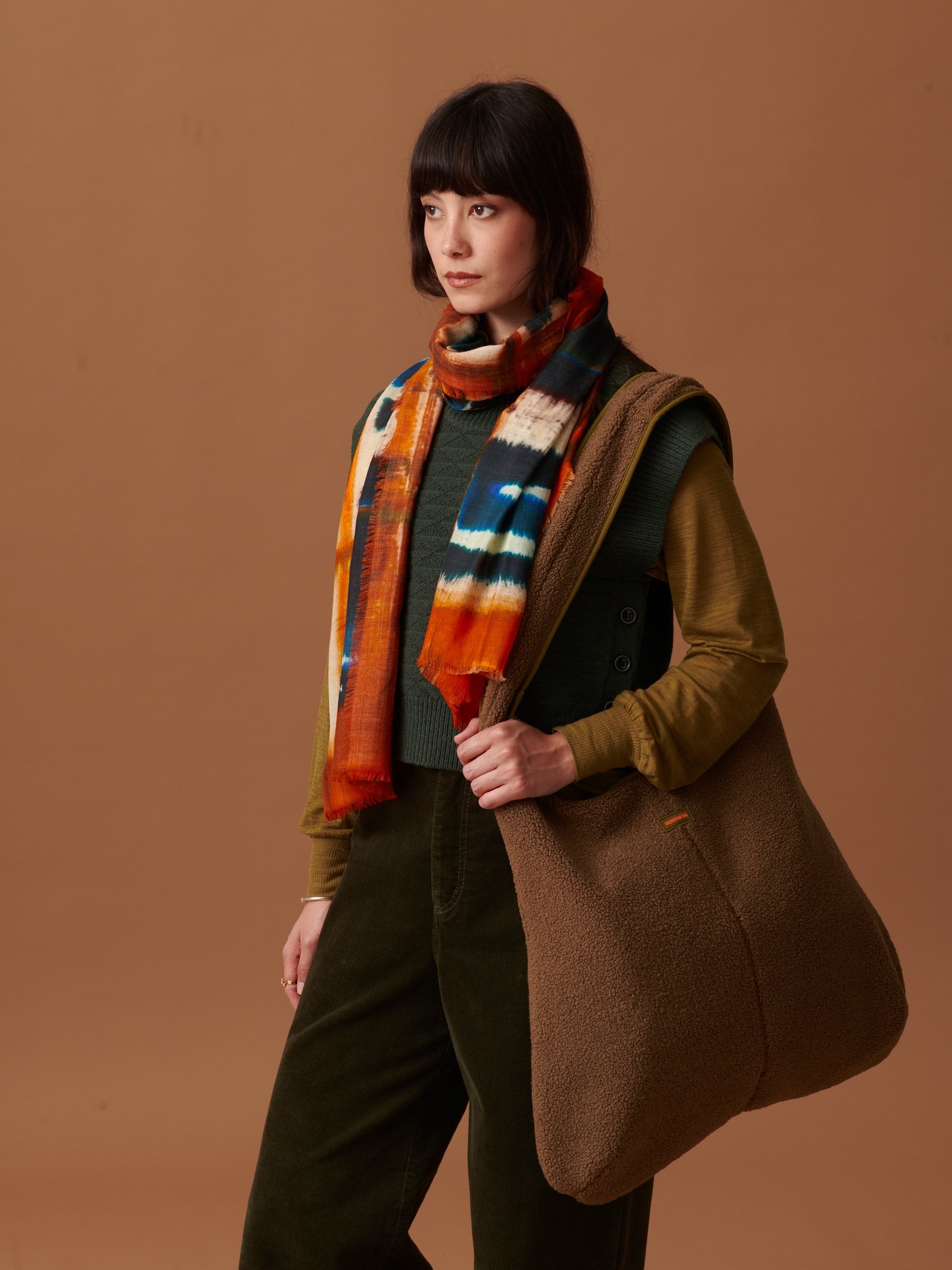 TIE & DIE SCARF -  Orange , Ready-to-wear Bensimon