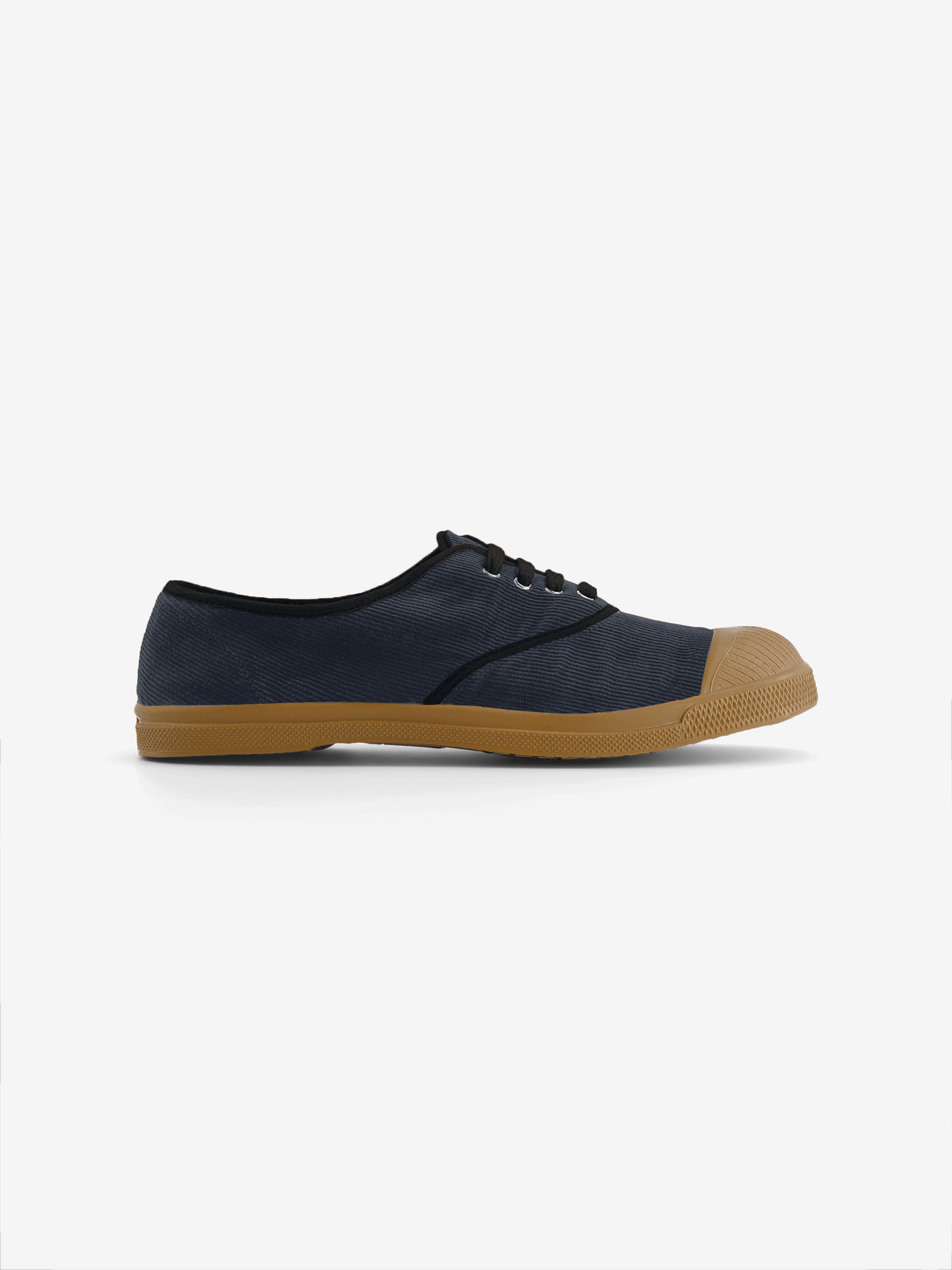 WOMEN'S CORDUROY LACE-UP TENNIS SHOES - Marine , Tennis & Shoes Bensimon