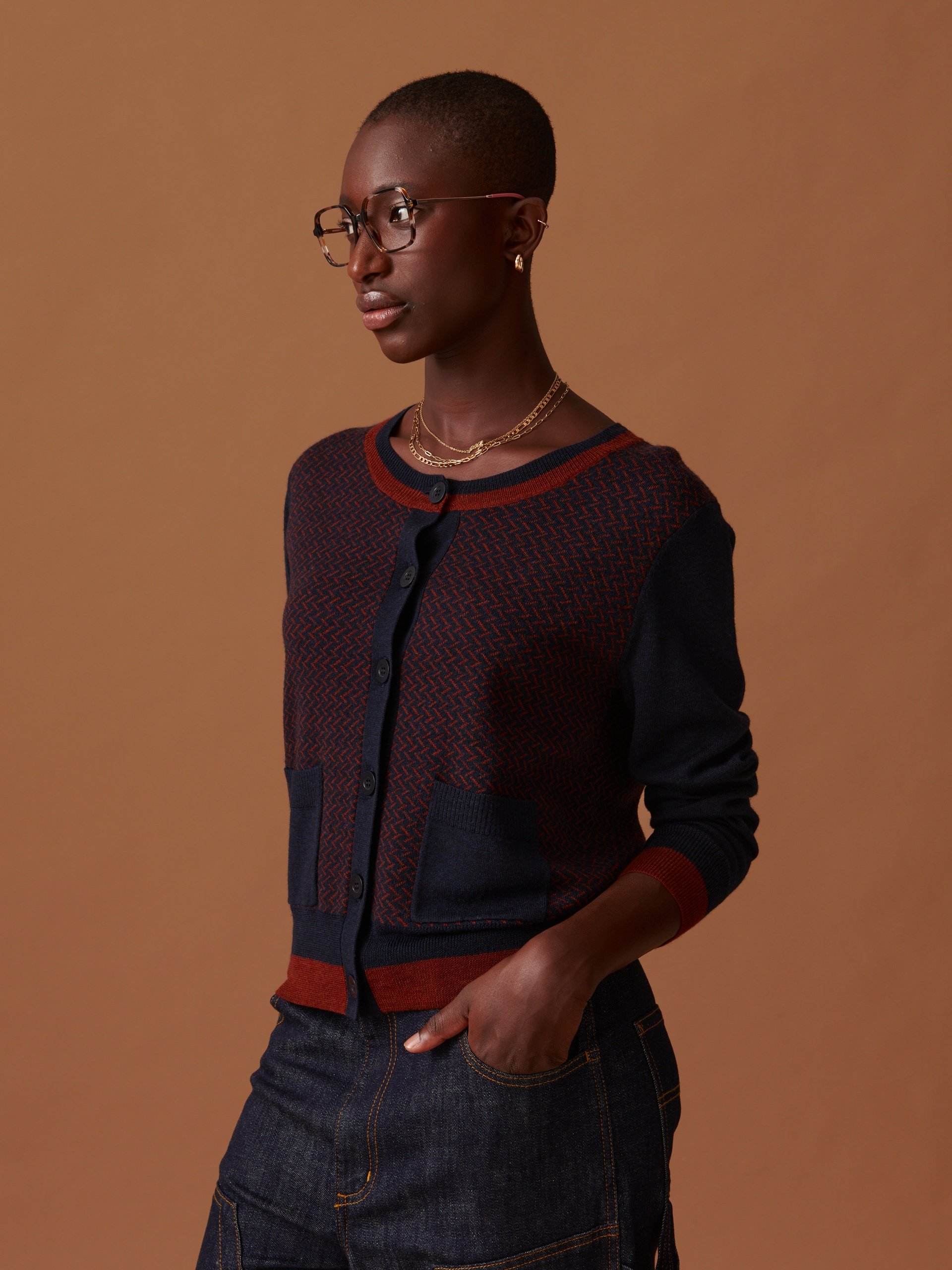 JAMIE CARDIGAN -  Marine , Ready-to-wear Bensimon