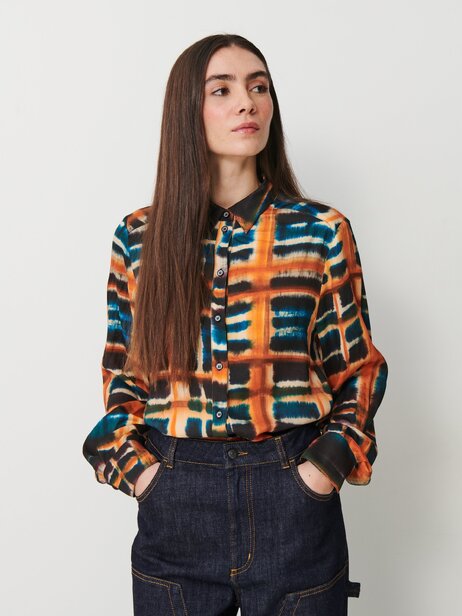 NOEMIE ML SHIRT -  Orange , Ready-to-wear Bensimon