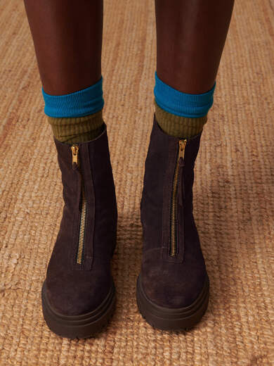 Women's zipped Chelsea boots -  Chocolate , Tennis & Shoes Bensimon