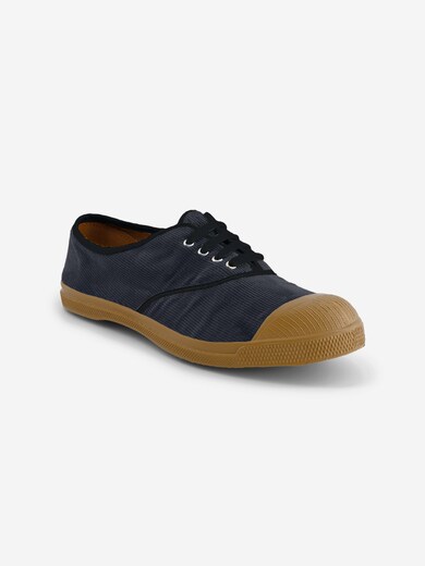WOMEN'S CORDUROY LACE-UP TENNIS SHOES -  Marine , Tennis & Shoes Bensimon