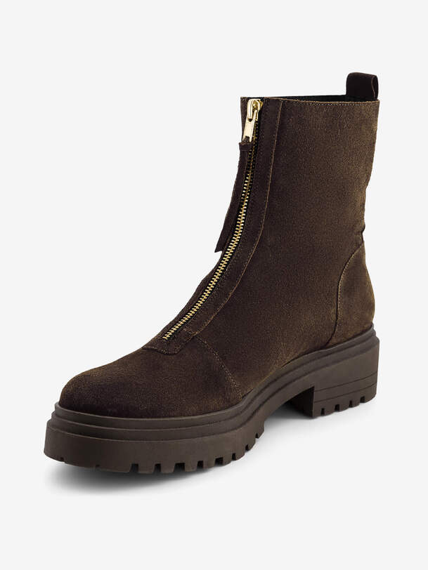Women's zipped Chelsea boots - Chocolate , Tennis & Shoes Bensimon
