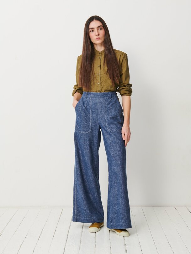 MOISON TROUSERS - Blue , Ready-to-wear Bensimon