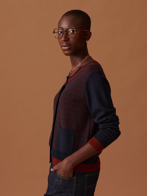 JAMIE CARDIGAN -  Marine , Ready-to-wear Bensimon