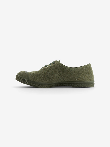 WOMEN'S LACE-UP FLANNEL TENNIS -  Khaki , Tennis & Shoes Bensimon
