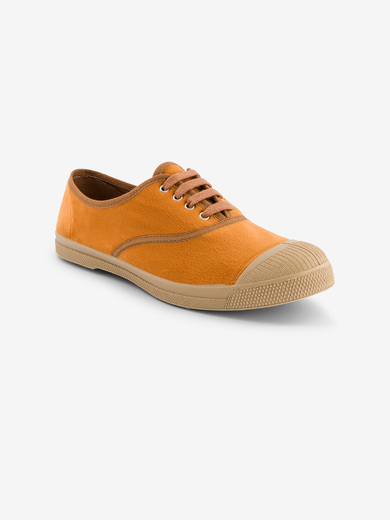 Women's lace-up velour sneakers -  Brick , Tennis & Shoes Bensimon