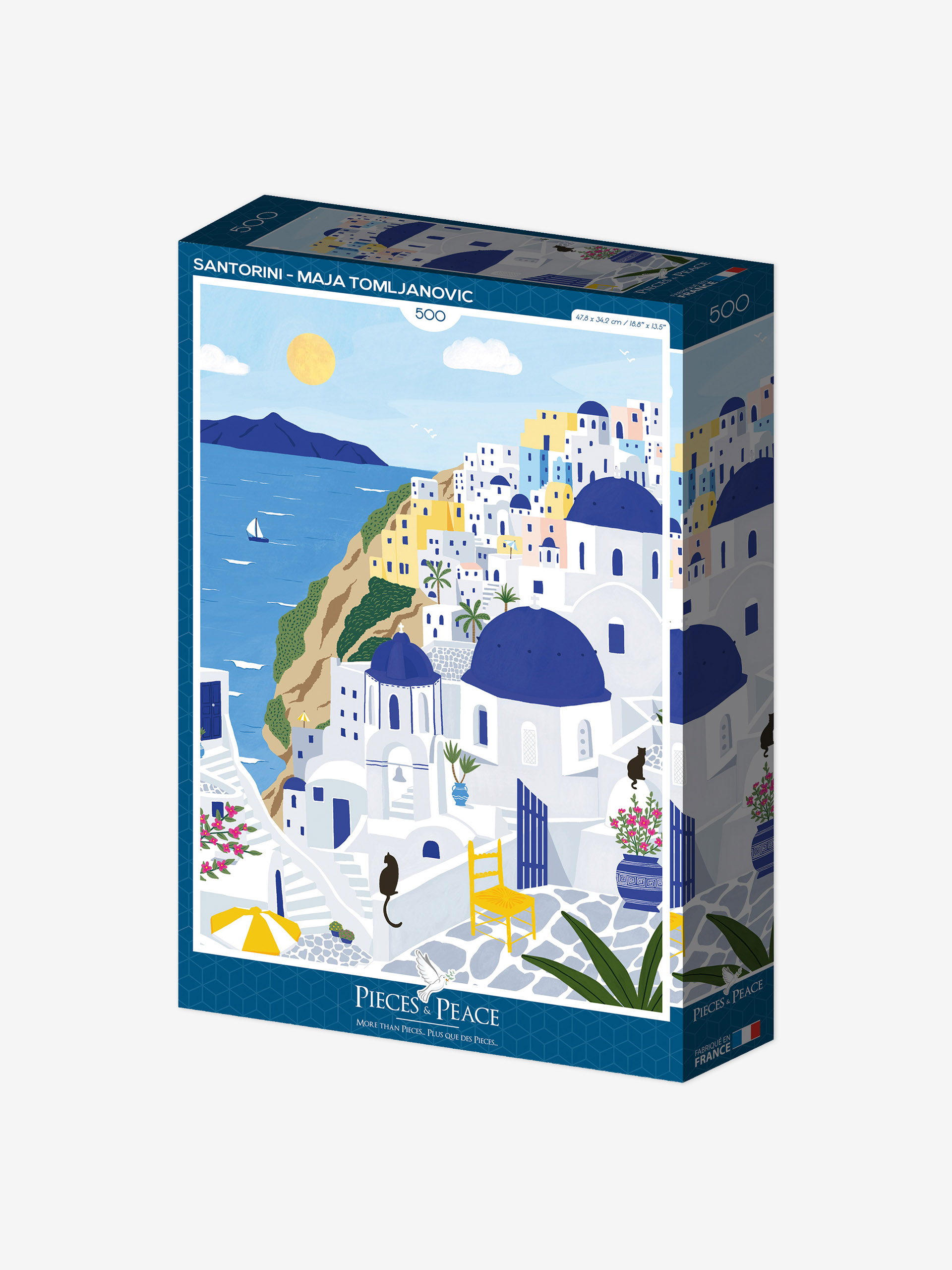 PUZZLE SANTORINI 500 PIECES - PIECE & LOVE -  Blue , Home design Bensimon