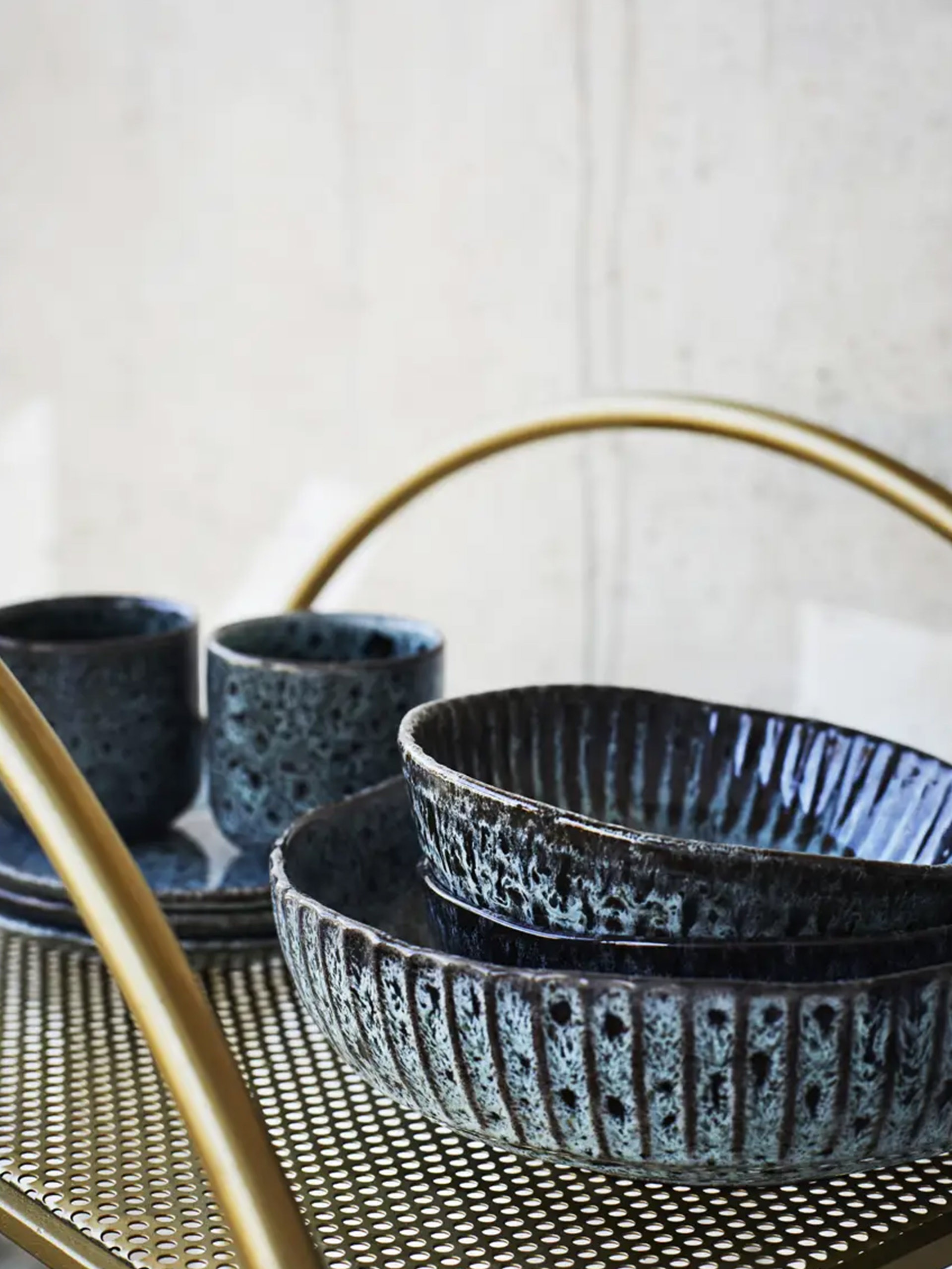 ASSIETTE STONEWARE T.S - MME STOLTZ - Blue , Home design Bensimon