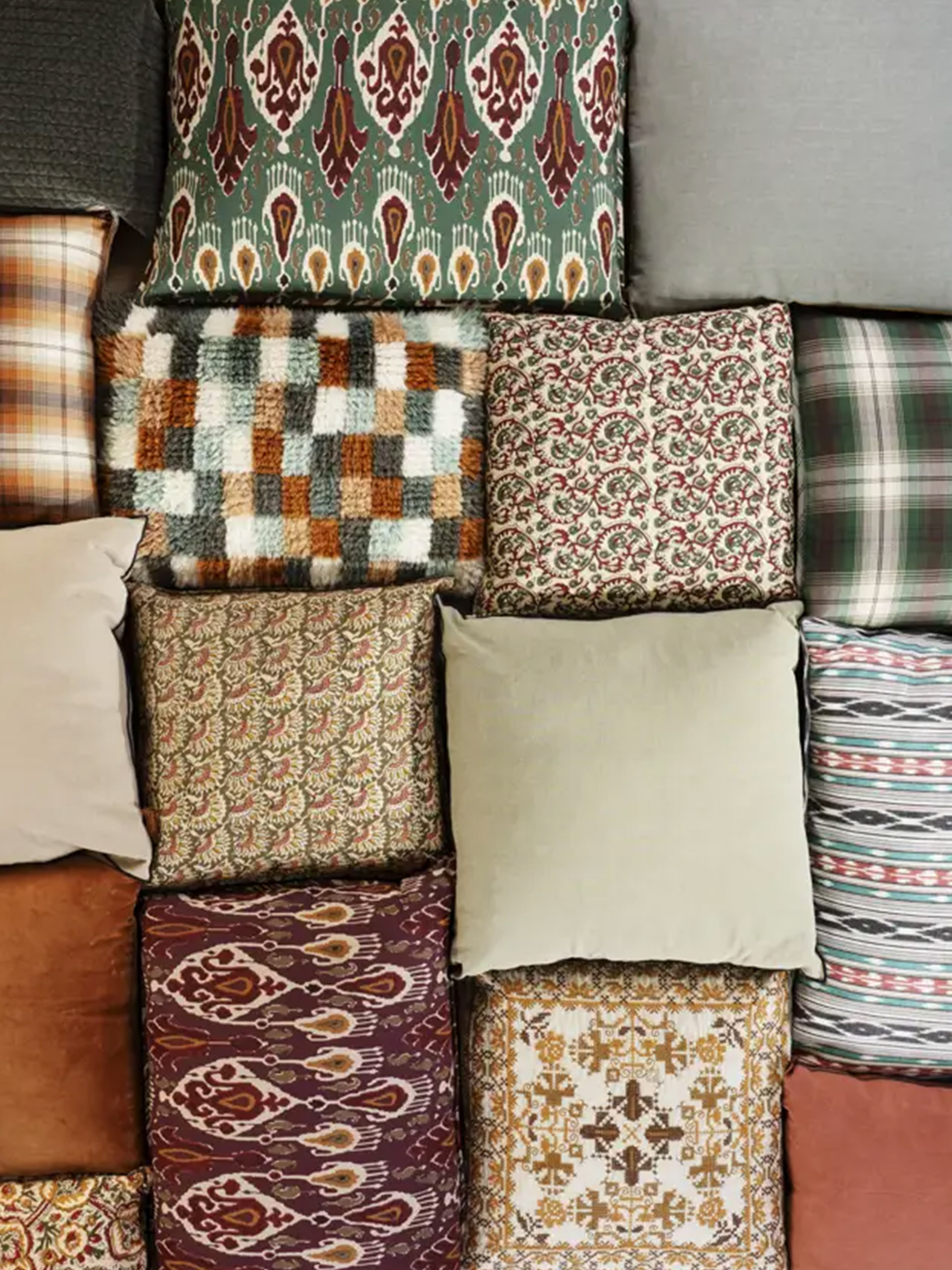 COUSSIN PRINT 50x50 - MME STOLTZ - Khaki , Home design Bensimon