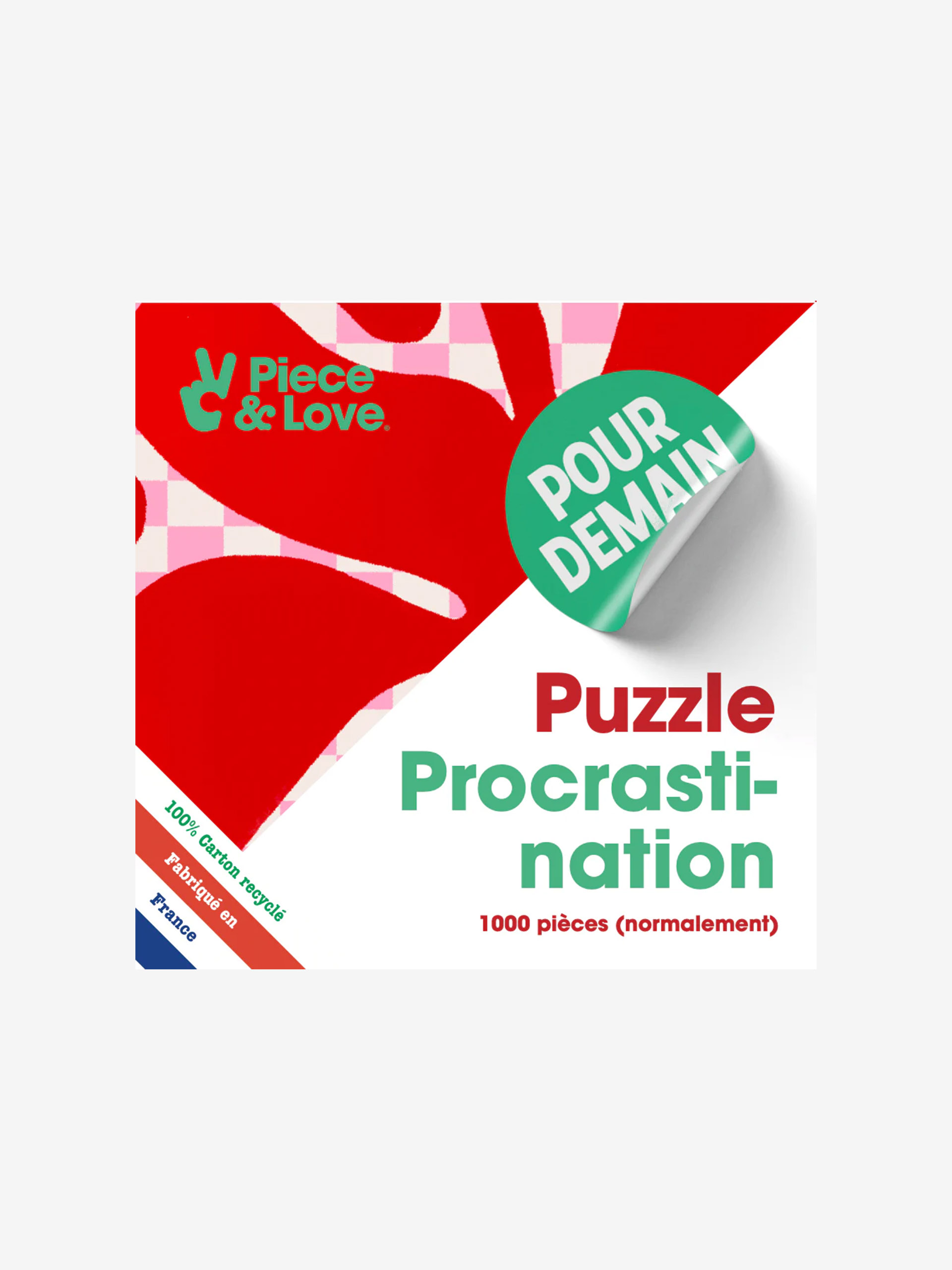 PUZZLE PROCRASTINATION 1000 PIECES - PIECE & LOVE -  Multicolored , Home design Bensimon