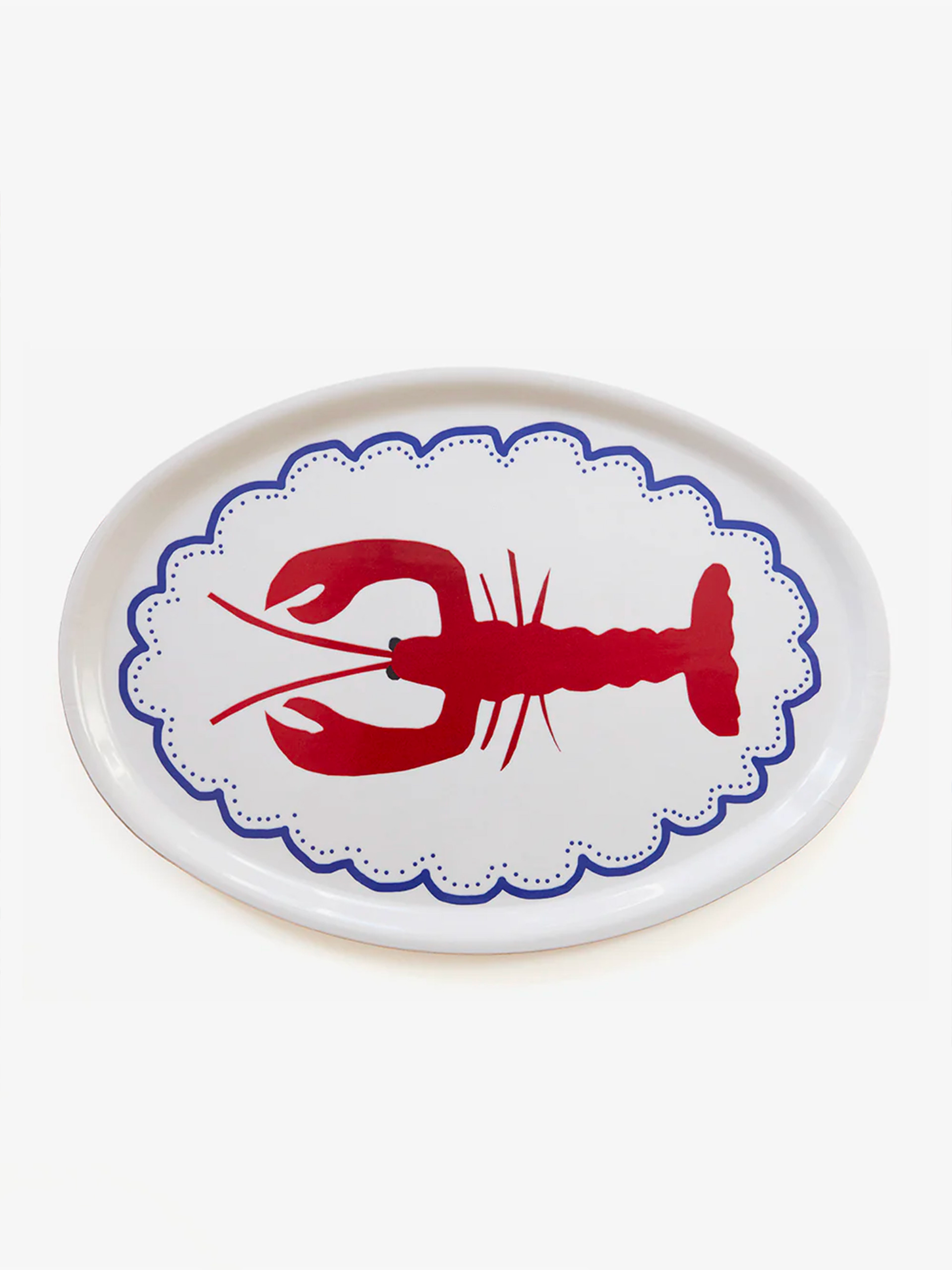 PLATEAU OVAL HOMARD - BLU KAT - White , Home design Bensimon
