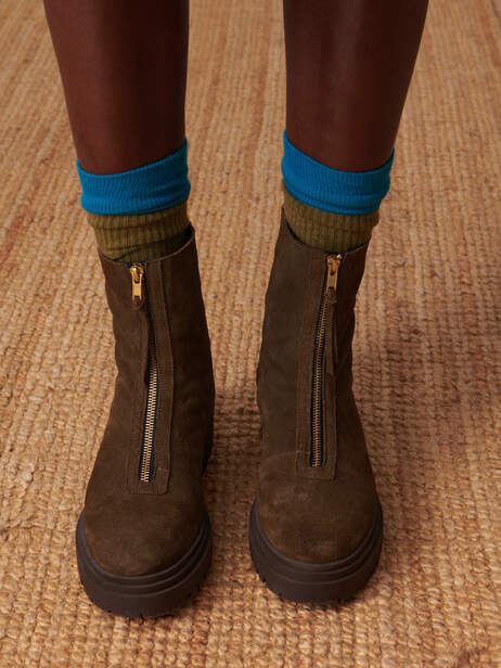 Women's zipped Chelsea boots -  Military , Tennis & Shoes Bensimon