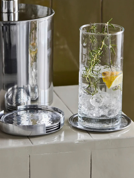 4 COASTERS CHROME - HOUSE DOCTOR -  Chrome , Home design Bensimon