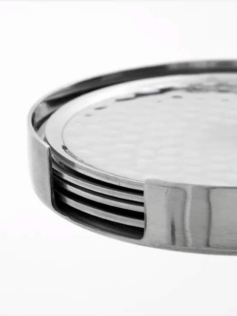 4 COASTERS CHROME - HOUSE DOCTOR -  Chrome , Home design Bensimon