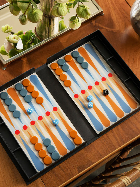 ART OF BACKGAMMON - PRINTWORK -  Orange , Home design Bensimon