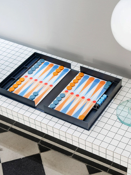 ART OF BACKGAMMON - PRINTWORK -  Orange , Home design Bensimon