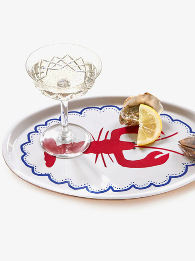 PLATEAU OVAL HOMARD - BLU KAT -  White , Home design Bensimon