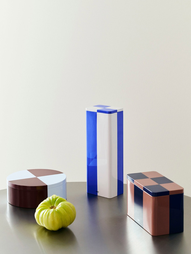 BOITE EN METAL SLIM BLEU/BLANC - HAY - Blue , Home design Bensimon