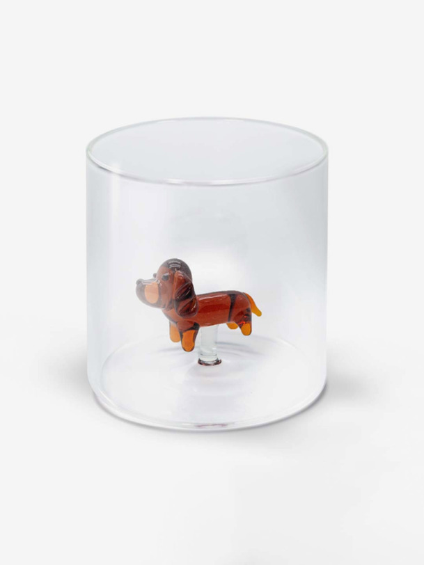 VERRE FIGURINE TECKEL - WD LIFESTYLE - Brown , Home design Bensimon