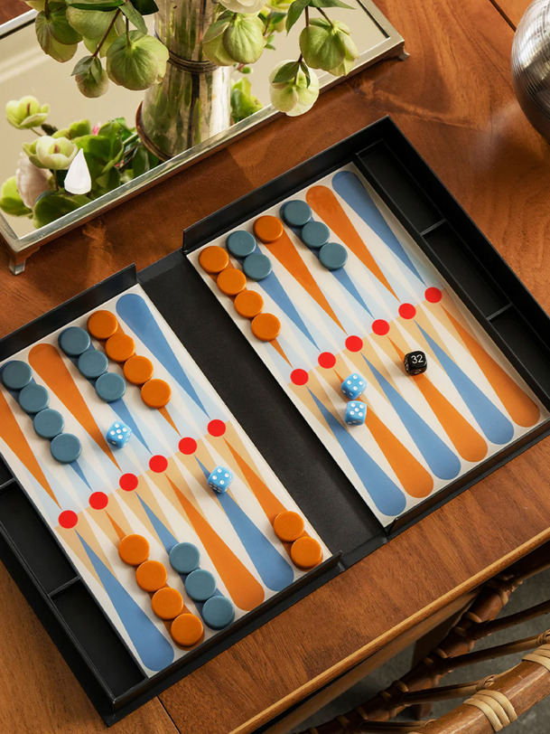 ART OF BACKGAMMON - PRINTWORK -  Orange , Home design Bensimon