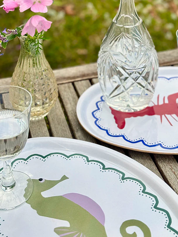 PLATEAU OVAL HOMARD - BLU KAT - White , Home design Bensimon