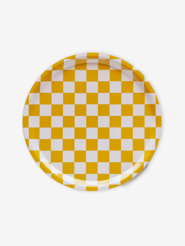 PLATEAU ROND VICHY - BLU KAT - Mustard , Home design Bensimon