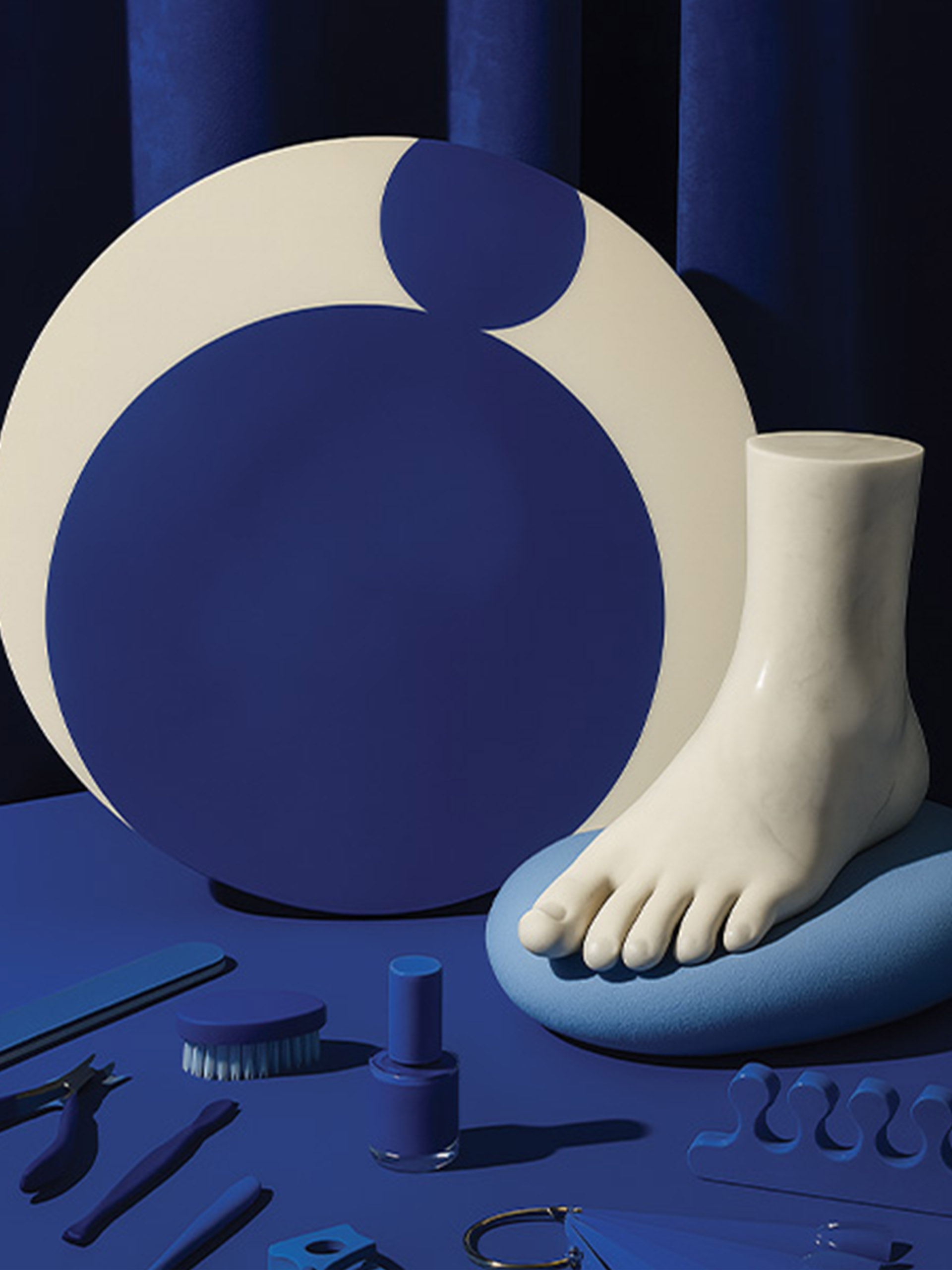 PLATEAU ARRONDI WAVE - GANGZAI -  Blue , Home design Bensimon