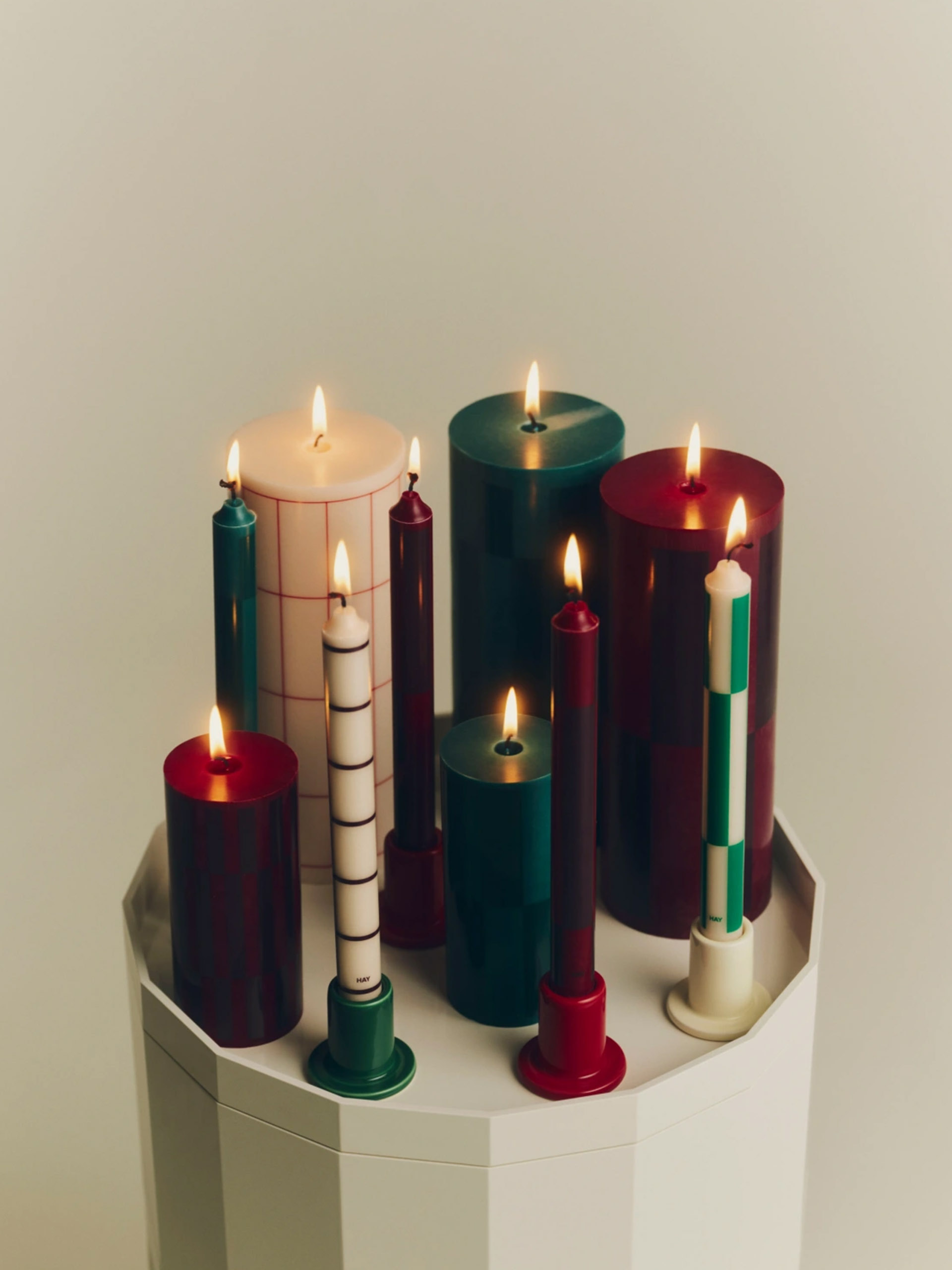 COLUMN CANDLE GREEN T.S - HAY -  Green , Home design Bensimon