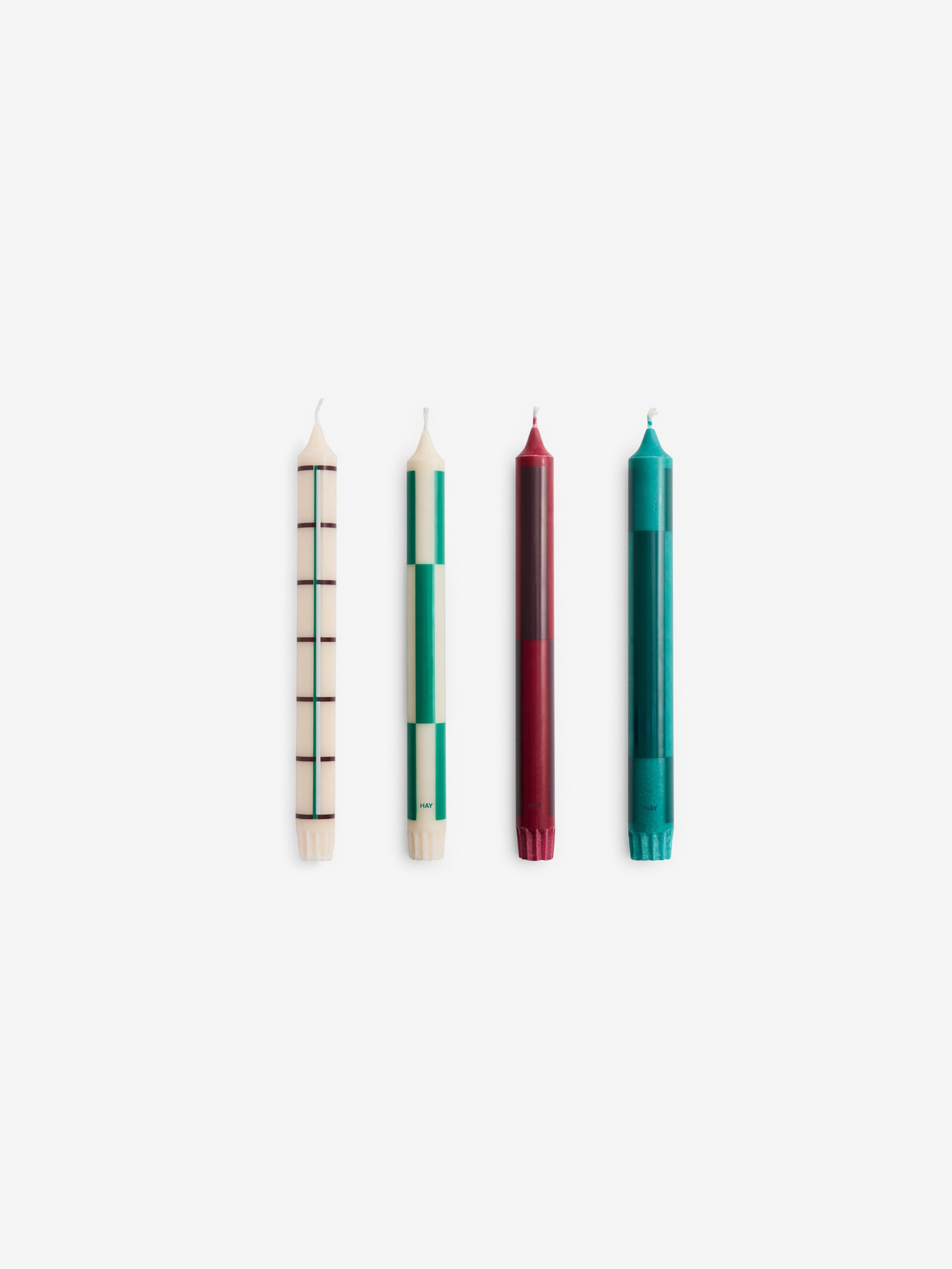 SET DE 4 BOUGIES VERT & BORDEAUX - HAY - Multicolored , Home design Bensimon