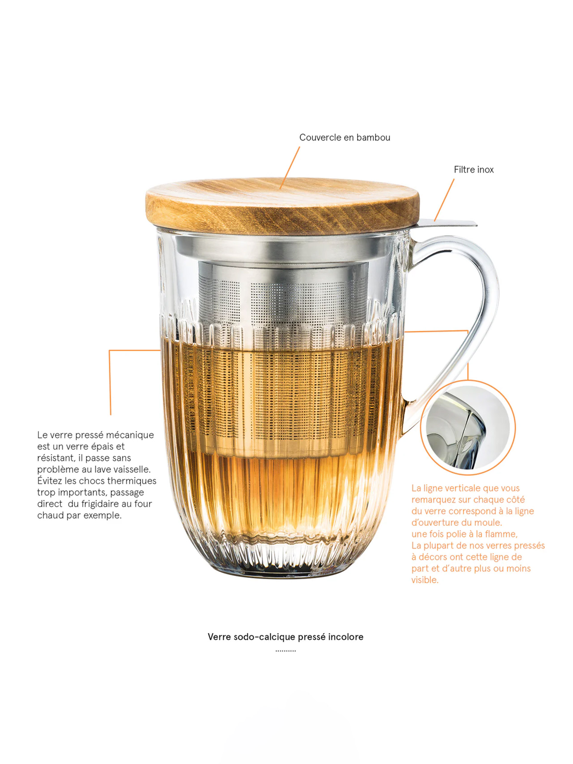 Tisanière couvercle bois - LA ROCHERE - Transparent , Home design Bensimon