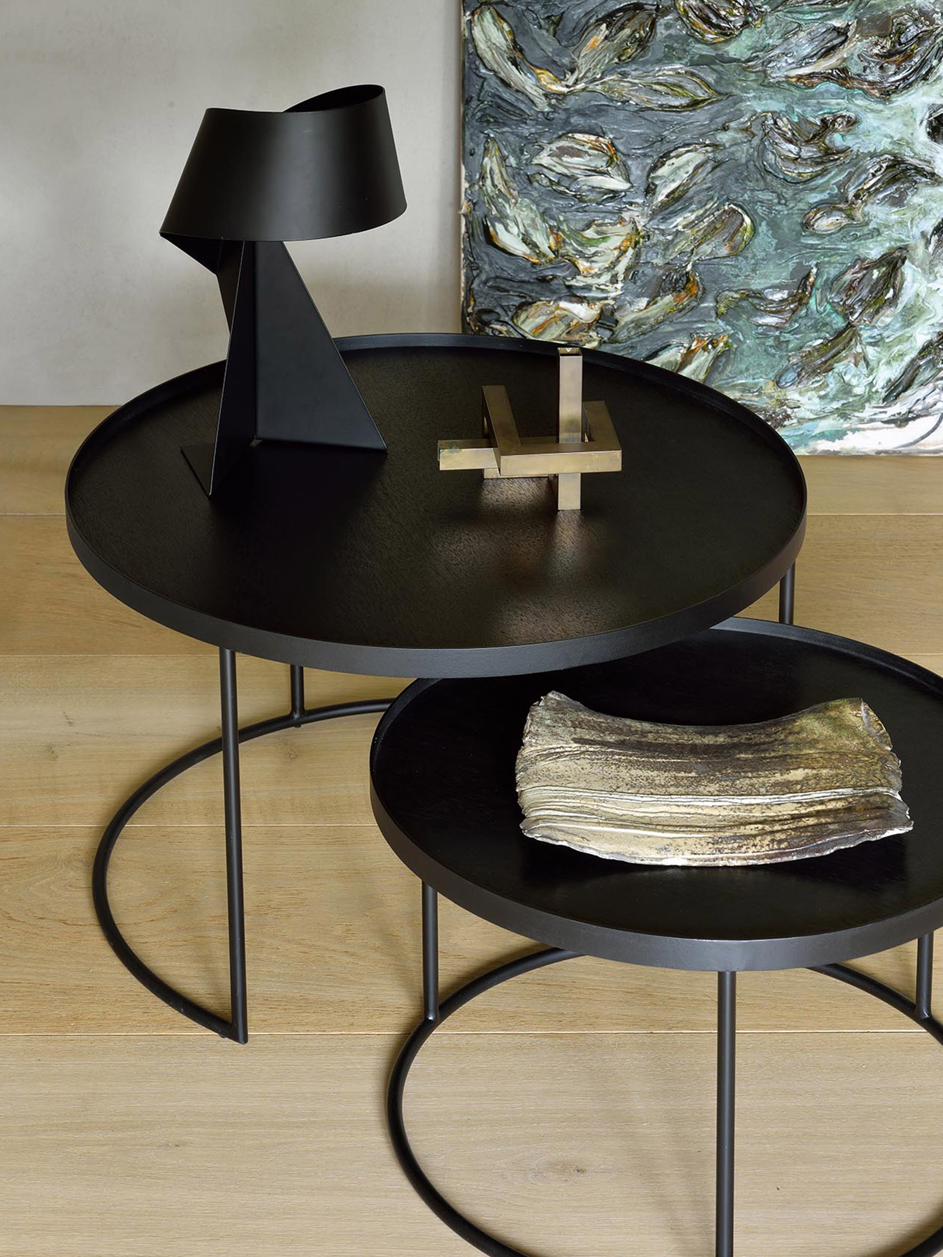 SET TABLES BASSES - ETHNICRAFT - Black , Home design Bensimon