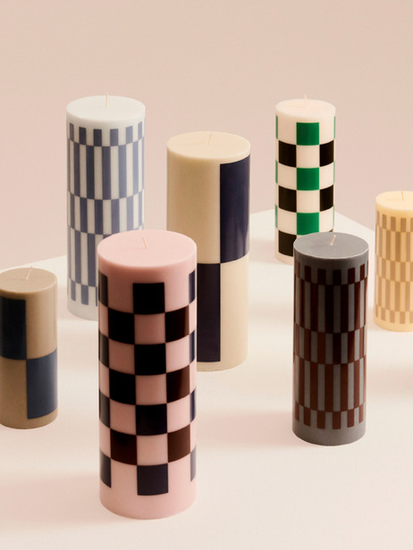 COLUMN CANDLE KAKI T.M - HAY -  Khaki , Home design Bensimon
