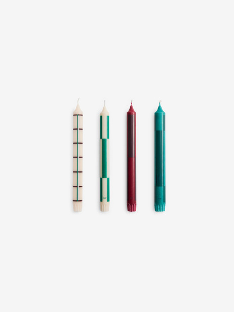 SET DE 4 BOUGIES VERT & BORDEAUX - HAY -  Multicolored , Home design Bensimon
