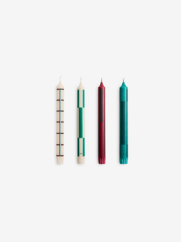 SET DE 4 BOUGIES VERT & BORDEAUX - HAY - Multicolored , Home design Bensimon